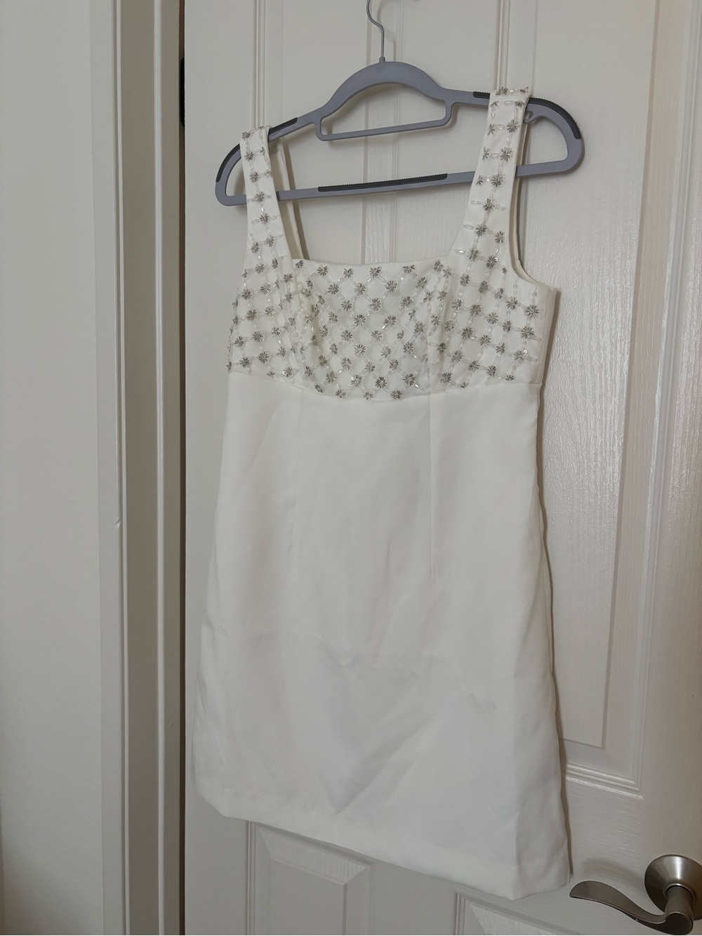 French Connection White Embellished Mini Dress